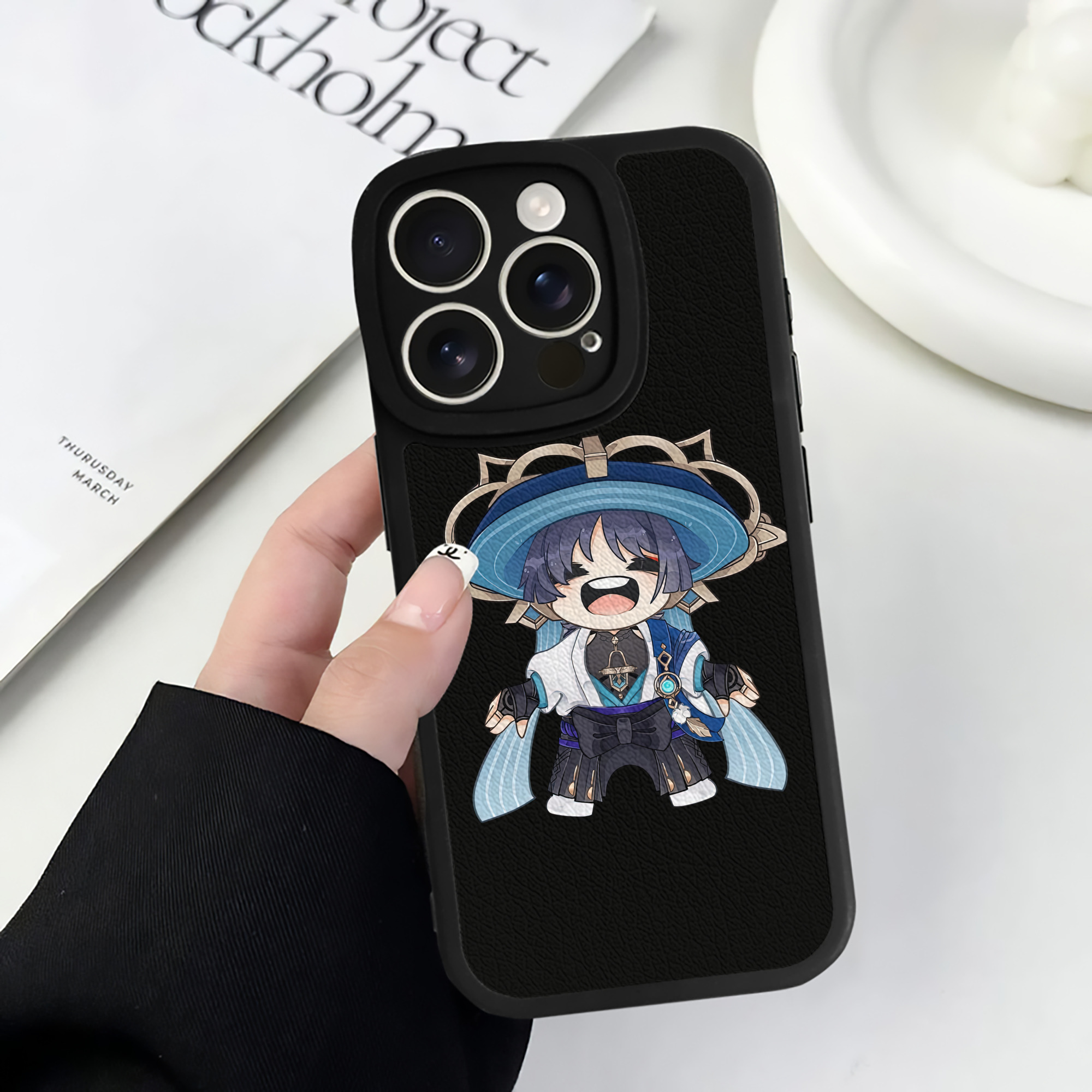 げんし神 さんペい genshin Sanpei 【iPhone 16シリーズ対応】シリコンスマホケース（レザー調） 材質：シリコン